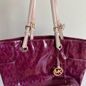 Michael Kors Burgundy Tote Bag